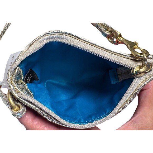 Coach Poppy Wristlet Signature C Multi Color Metallic Leather Y2K NWT - Picture 5 of 9